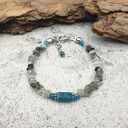 Bransoletka jesienne niebo - kwarc z turmalinem i apatyt