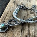 Autorska bransoleta z labradorytem, symbol Słońca i Księżyca