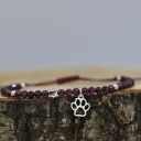 Łapa / łapka - bransoletka z serduszkiem i z granatem