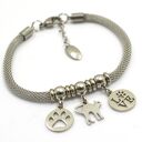 Catlover charms - bransoletka ze stali szlachetnej z zawieszkami kota