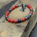 Koral, lawa - bransoletka 01