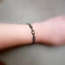 Bransoletka Metal Archeo oksydowana - retro antyk z ametystem i karneolem (17-19 cm)