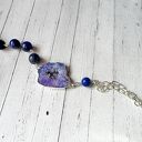 Bransoletka z lapis lazuli i lawendową druzy agatu - ręcznie robiona