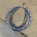 Bransoletka z tanzanit z łańcuszkami