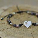 Bransoletka „Srebrne Serce z Łapką” z Turmalinem