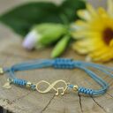 Nieskończoność i nuta - bransoletka, srebro 925 pozłacane