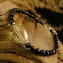 Bransoleta amulet ochrony i regeneracji z prasiolitem i turmalinem - srebro 925