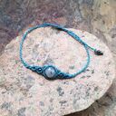 UNO - bransoletka z labradorytem i hematytem w mikromakrame (handmade)
