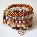 Set caffe jade, twine, pearls&Swarovski