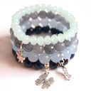Bransoleta navy stones&clover