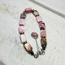Bransoletka z rodochrozytu - handmade w srebrze