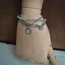 Labradoryt. Warstwowa srebrna bransoletka