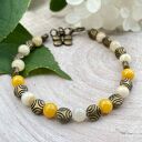 Bransoletka w stylu vintage z jadeitem i motylem