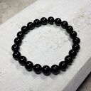 Męska bransoletka mocy z czarnego onyksu b11 - naturalne kamienie 10 mm
