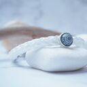 Bransoletka z mozaiką perła i perełkami - modernistyczna handmade