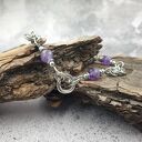 Bransoletka chainmaille z ametystem i hematytem Omnis Lapis - regulowana