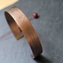 Miedziana bransoletka z krukiem - rustykalna biżuteria w stylu gothic, 1 cm