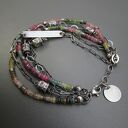 Kolorowa bransoletka z turmalinów i srebra 925 (handmade)