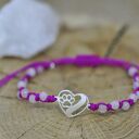 Łapa / Łapka w sercu - bransoletka, srebro 925