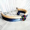 bransoletka ręcznie robiona - COLOR DOTS - KOLOROWE KROPKI