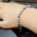 Białe perły i oksydowane srebro 925 - bransoletka handmade dla niej