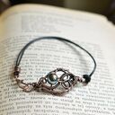 Boho love - bransoletka w stylu boho - miedź i tęczowe szkło