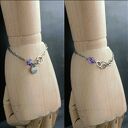 Ametyst. Surowa srebrna bransoletka