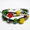 Bransoletka Rasta z kwiatami - handmade na prezent
