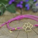 Łapa / Łapka psia / kocia - bransoletka, srebro 925 pozłacane