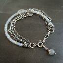 Labradoryt. Warstwowa srebrna bransoletka