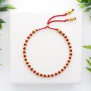 Bransoletka koralikowa Minimal Dots - Red and Gold