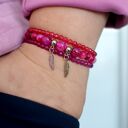 Zestaw bransoletek Pink Joy z jadeitem i agatem