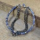 Bransoletka z tanzanit z łańcuszkami