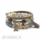Light pastel colours vol. 10 - komplet trzech bransoletek jadeit i agat z cyrkoniami