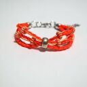 Bransoletka - Neonowa pomarańcza - rzemienie