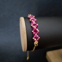 Bransoletka „Crystal Square Fuchsia” z Koralików