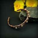 Miedziana bransoleta mankietowa z cytrynem - cuff wire wrapping