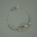 Regulowana bransoletka z niebieskimi labradorytami - wire wrapping