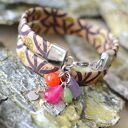 Bransoletka z korka flowerby double z jadeitem