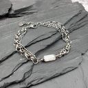 Bransoletka chainmaille z białego cytrynu - regulowana ze stali szlachetnej