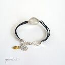 Bransoletka - Pszczoła - sznureczki, czarna