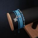 Zestaw niebieskich bransoletek "Winter Sky" - Akwamaryn i Apatyt