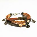 Bransoletka - Skrzypce, karmelowa - rzemienie