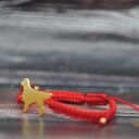 Bransoletka z Golden Retriever - srebro 925 pozłacane 24K na sznurku