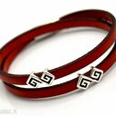 Bransoletka skórzana magnetoos double grekio red
