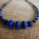 Niebieska bransoletka z sodalitu, lapis lazuli i hematytu