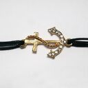 Bransoletka - Kotwica, krzyżyk - sznureczki, kryształki