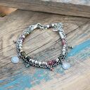 Turmalinowa bransoletka III z oksydowanym srebrem 925