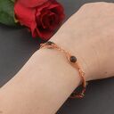 Bransoletka miedziana z onyks - wire wrapping dla kobiet 
