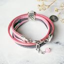 Urocza oplatana bransoletka „Nebula Pink” ze szkłem 3D i zawieszką